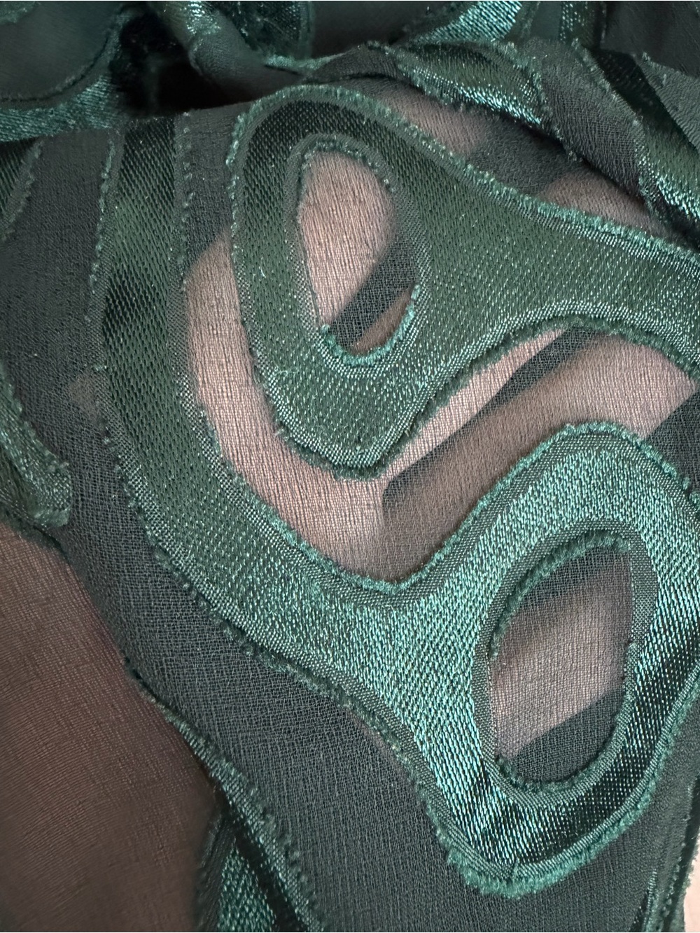 Vintage Victoria’s Secret Green Velvet Burnout Maxi Slip Nightgown 90’s Large - Picture 12 of 13